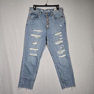 Free People Distressed Cropped Skinny Straight Jeans Size 30 We The Free
